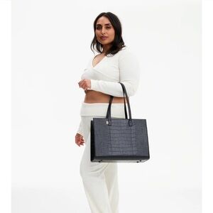 Beis work tote in black croc